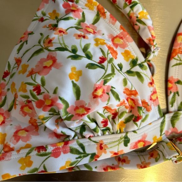 Shade & Shore Pink, Green and White Floral Bikini Top and Bottom Set - Picture 11 of 13